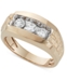 Macy's Men's Diamond Trinity Ring (1 ct. t.w.) in 10K Gold